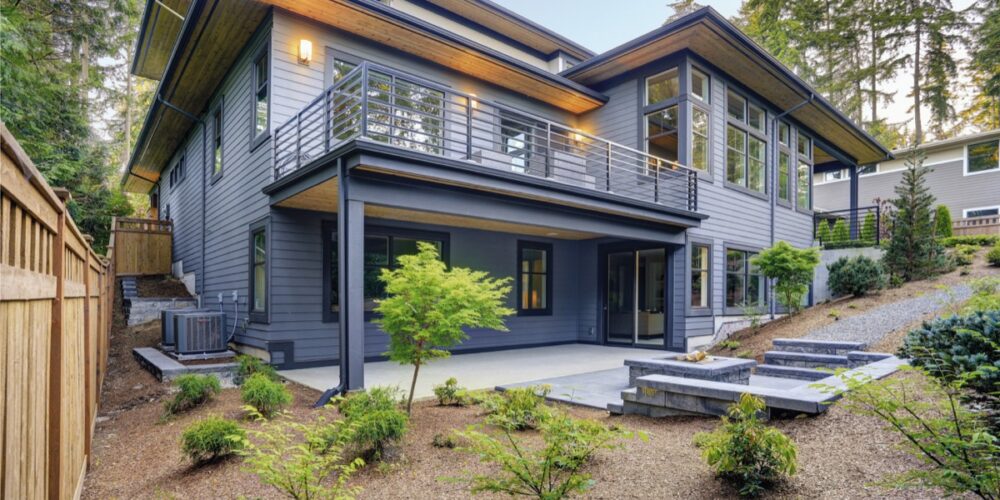 New modern home features a backyard with patio Mountain House